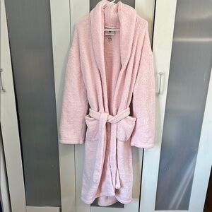 $168 Kashwere Pink Women's Robe  w/matching socks sz XL Peninsula Spa